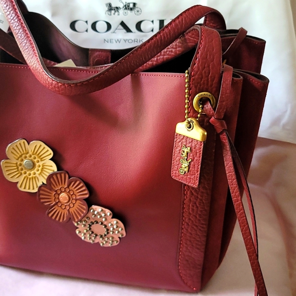 Coach Hobo Harmony with Tea Rose Accent in Burgundy Color